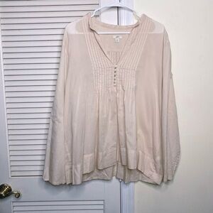 J. Jill Cotton Lightweight Tunic Lagenlook Beach Top Peach Size XL
